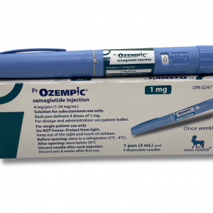 Ozempic 1mg Pen on top of a Ozempic 1mg Box