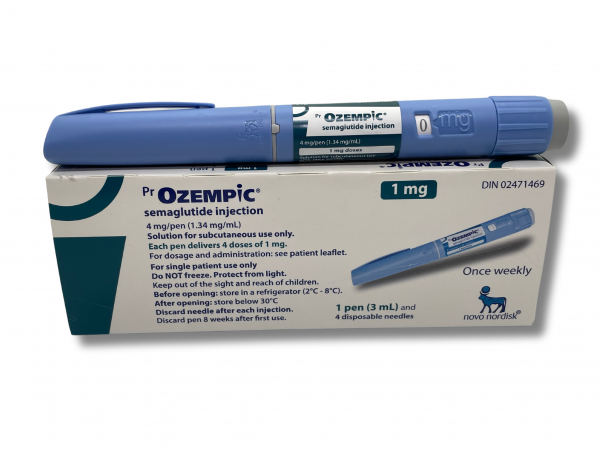 Ozempic 1mg Pen on top of a Ozempic 1mg Box